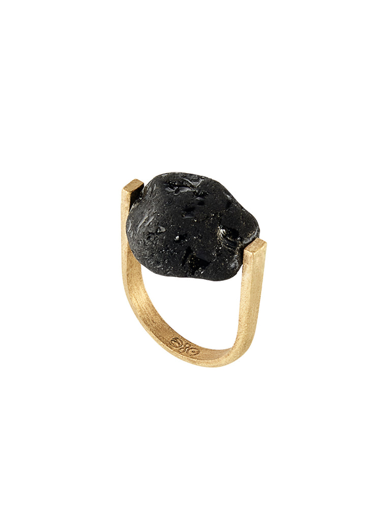 RIVER TUMBLED BLACK TOURMALINE RING
